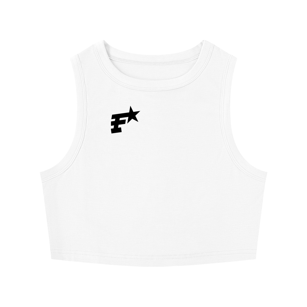 Women's Crewneck Crop F.A.T Star Tank Top White